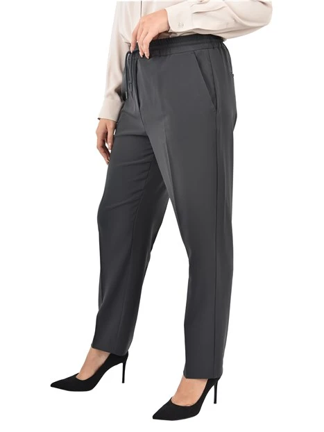 PANTALONI JOGGERS CON TASCHE LATERALI E PIEGA STIRATA DONNA GRIGIO