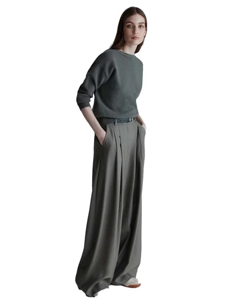MAGLIA GIROCOLLO CON SCOLLO POSTERIORE REVERSIBILE DONNA ANTRACITE