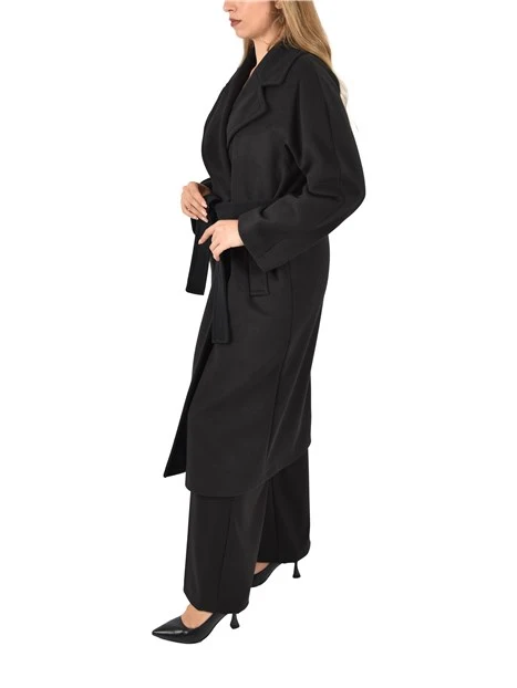 CAPPOTTO LUNGO PANNO SOFT DOPPIOPETTO DONNA NERO