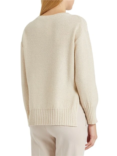 MAGLIA CON PAILLETTES ENNIO DONNA BIANCO