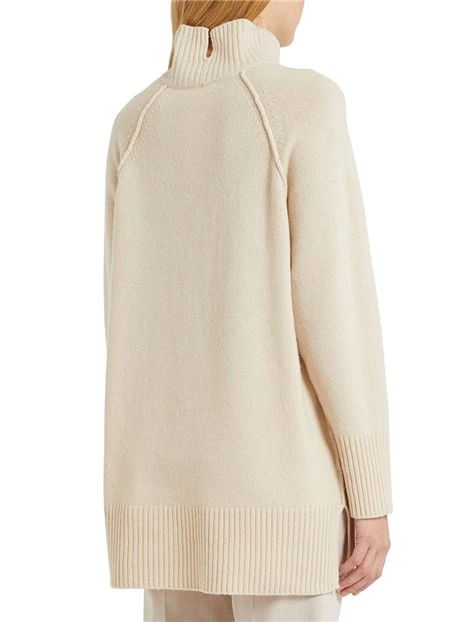 DOLCEVITA IN LANA CON SPACCHI DONNA BIANCO