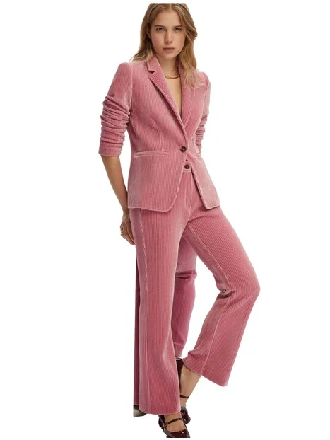 PANTALONI ZAMPA CON PIEGA STIRATA DONNA ROSA