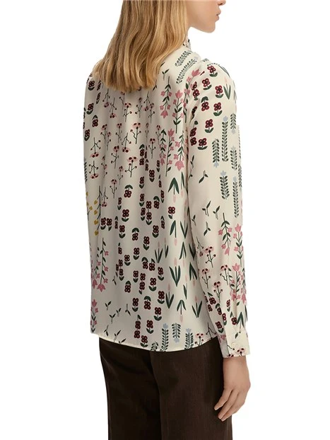 CAMICIA CON FANTASIA A FIORELLINI DONNA BIANCO