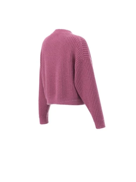 MAGLIA GIROCOLLO FILATO MISTO ALPACA DONNA ROSA
