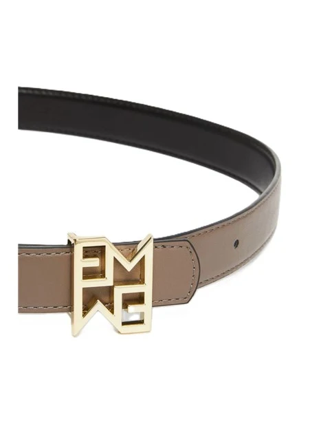 CINTURA REVERSIBILE CON FIBBIA DORATA DONNA NERO