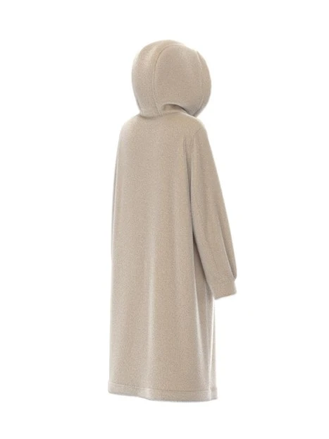 CAPPOTTO LUNGO REVERSIBILE CON CAPPUCCIO DONNA GRIGIO