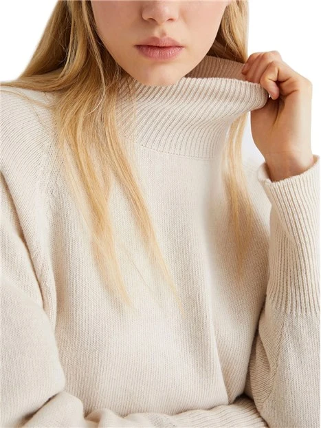 MAGLIA DOLCEVITA IN LANA E CASHMERE ISMAELE DONNA AVORIO