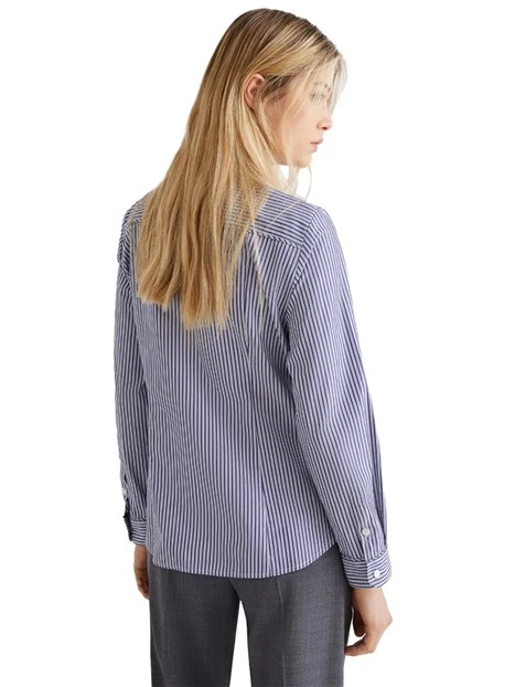 CAMICIA IN COTONE A RIGHE APICE DONNA BLU