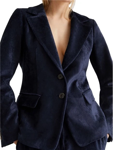 GIACCA BLAZER IN VELLUTO A COSTE IDALIO DONNA BLU