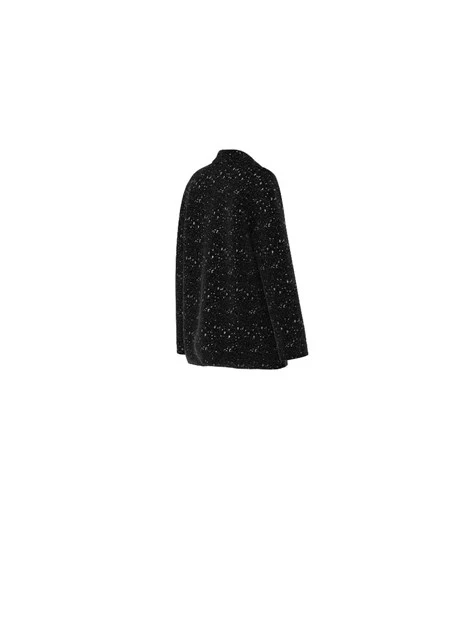 CAPPOTTO CORTO CON PAILLETTES DONNA NERO