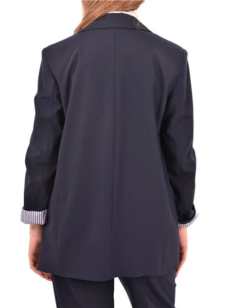 GIACCA BLAZER  IN MISTO LANA NOVA DONNA BLU
