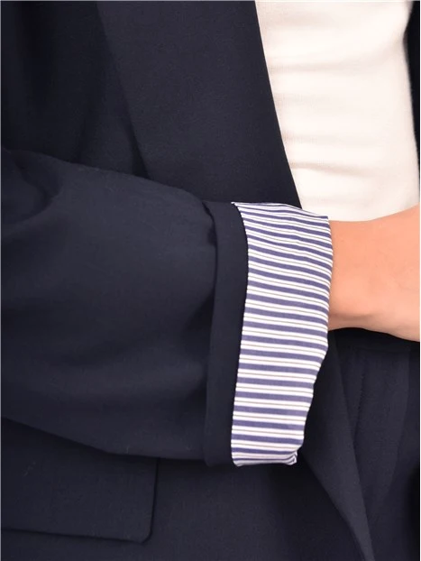 GIACCA BLAZER  IN MISTO LANA NOVA DONNA BLU
