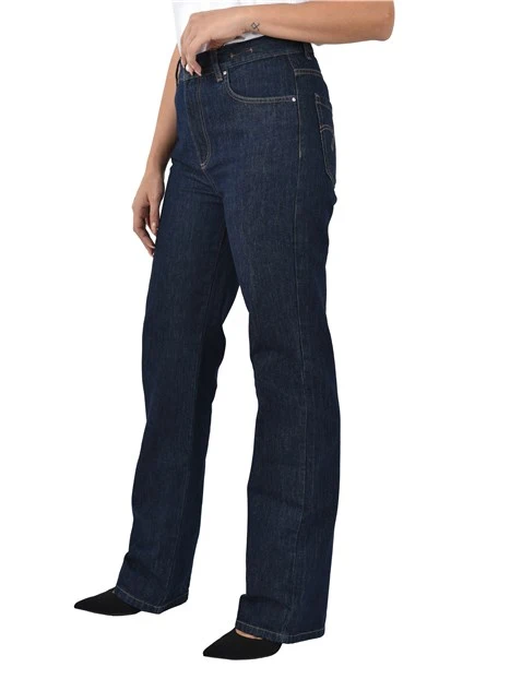 JEANS REGULAR CON IMPUNTURE DONNA BLU