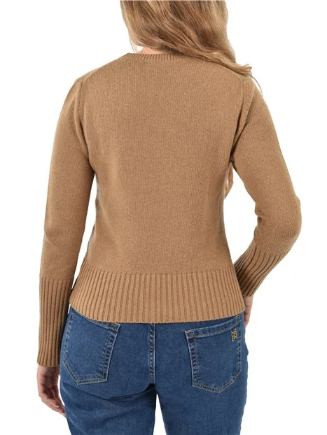 MAGLIA GIROCOLLO MISTO LANA E CASHMERE BEIGE