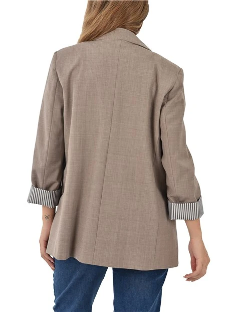 GIACCA BLAZER IN MISTO LANA NOVA DONNA FANGO