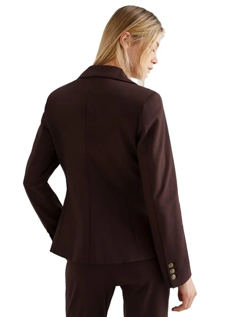 GIACCA BLAZER IN PUNTO MILANO DEBUTTO DONNA MARRONE