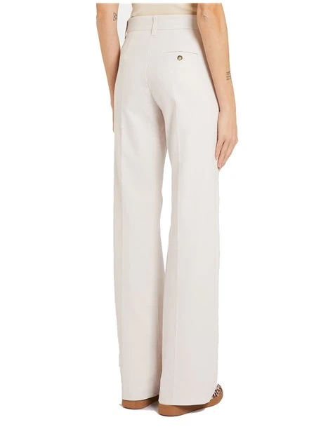 PANTALONI PALAZZO IN COTONE STRETCH DONNA AVORIO