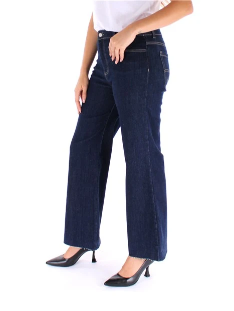 JEANS A ZAMPA TAGLIO VIVO  DONNA BLU