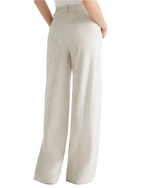PANTALONE PALAZZO A COSTE AVANA DONNA AVORIO