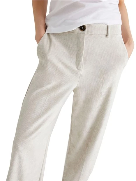PANTALONE PALAZZO A COSTE AVANA DONNA AVORIO