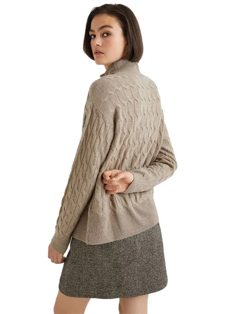 MAGLIA DOLCEVITA  IN MISTO CASHMERE AEREO DONNA MARRONE