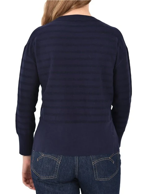 MAGLIA GIROCOLLO IN MISTO COTONE TEXAS DONNA BLU