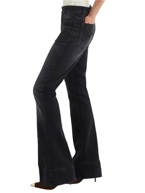 JEANS A ZAMPA CON TASCHE ANTERIORI BCUT DONNA NERO