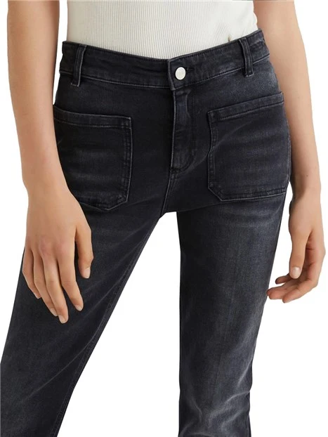 JEANS A ZAMPA CON TASCHE ANTERIORI BCUT DONNA NERO
