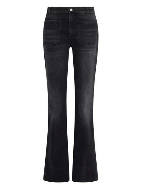 JEANS A ZAMPA CON TASCHE ANTERIORI BCUT DONNA NERO