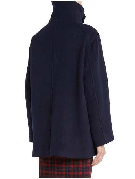 GIACCA CORTA IN MISTO LANA CON COLLO RIALZATO DONNA BLU