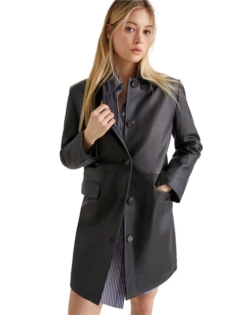 GIACCA IN PELLE PALOMBO DONNA NERO