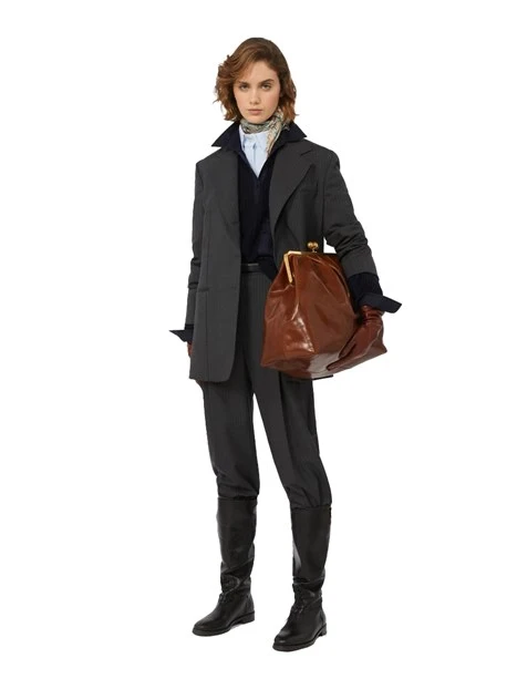 PANTALONE PALAZZO CON TASCHE ALLA FRANCESE DONNA GRIGIO