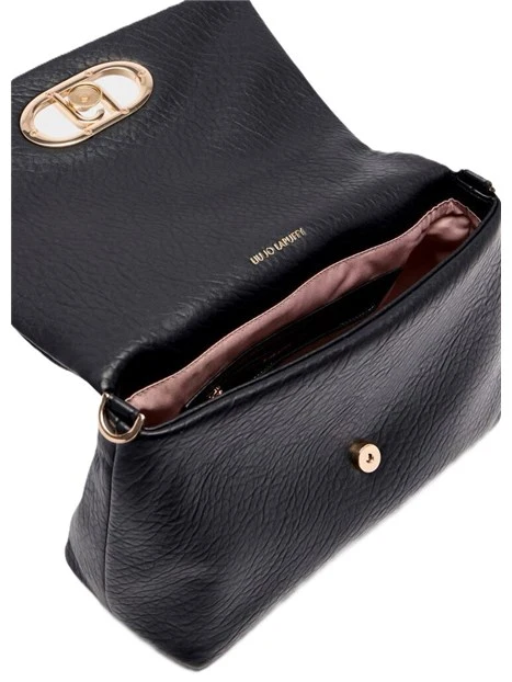 BORSA A SPALLA CON LOGO E MANICO A CATENA RIMOBIVIBILE DONNA NERO