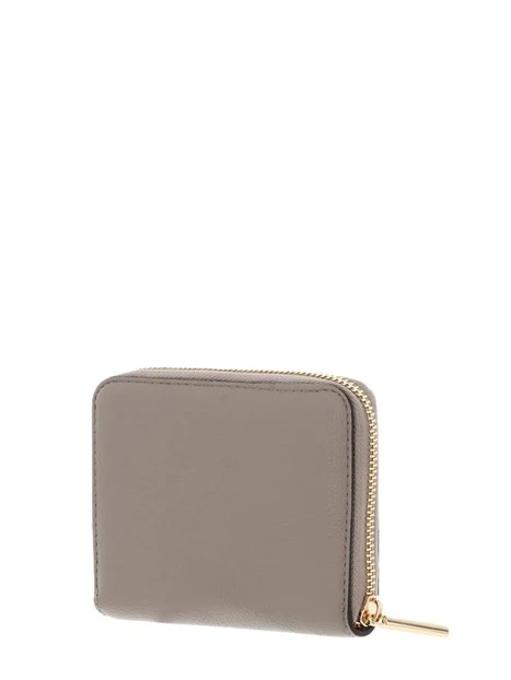 PORTAFOGLIO COMPATTO ZIP AROUND CON STAMPA EFFETTO RILIEVO DONNA TORTORA