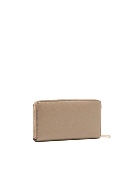 PORTAFOGLIO GRANDE CON ZIP E LOGO DONNA BEIGE