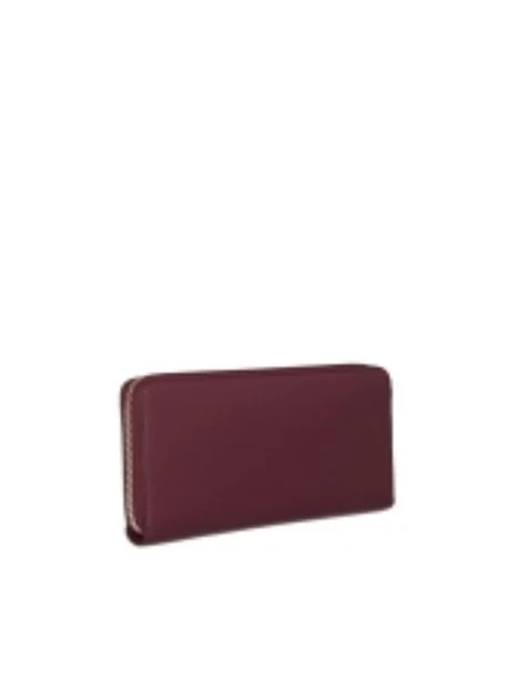 PORTAFOGLIO GRANDE CON ZIP E LOGO DONNA BORDEAUX