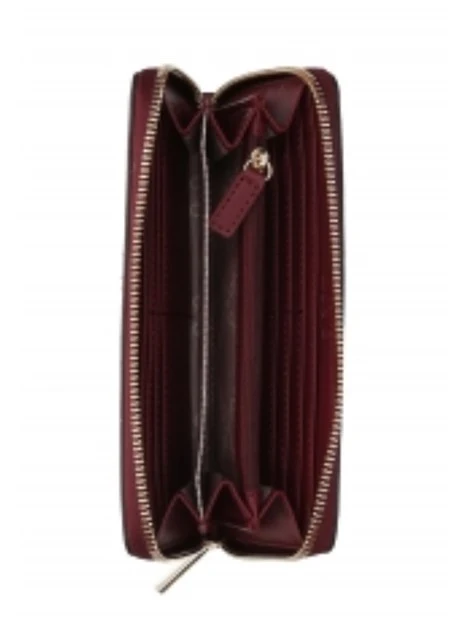 PORTAFOGLIO GRANDE CON ZIP E LOGO DONNA BORDEAUX