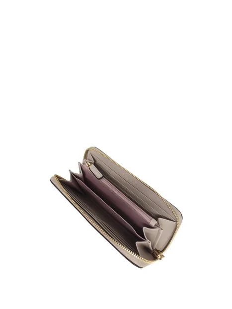 PORTAFOGLIO ZIP AROUND CON STAMPA LOGO ALL OVER DONNA AVORIO