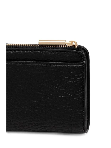 PORTAFOGLIO COMPATTO CON LOGO E DETTAGLI DORATI DONNA NERO