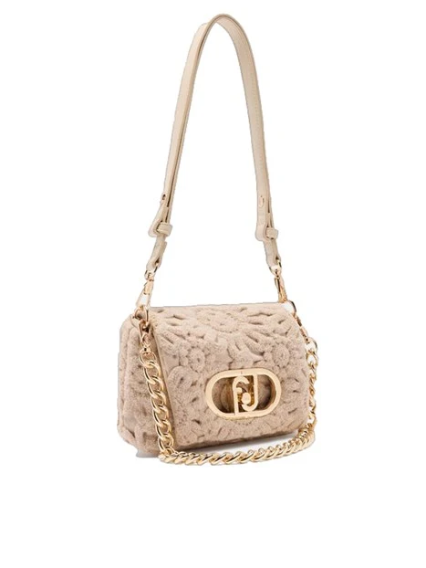 BORSA A SPALLA RICAMATA DONNA AVORIO