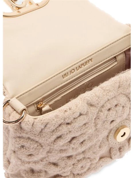 BORSA A SPALLA RICAMATA DONNA AVORIO