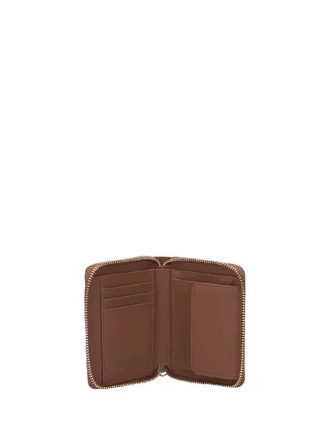 PORTAFOGLI COMPATTO CON LOGO A RILIEVO DONNA MARRONE