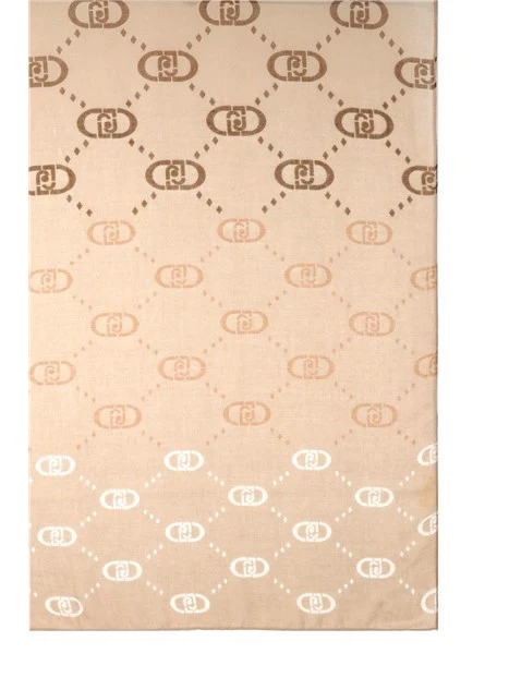 STOLA CON MOTIVO GRAFICO LOGO DONNA BEIGE