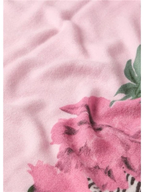 STOLA CON STAMPA ANIMALIER FLOREALE DONNA LILLA