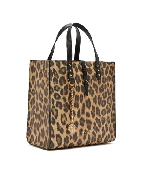 BORSA A SPALLA ANIMALIER DONNA BEIGE
