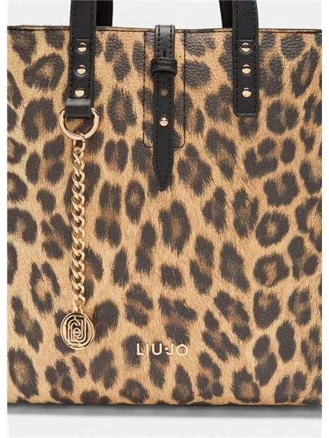 BORSA A SPALLA ANIMALIER DONNA BEIGE