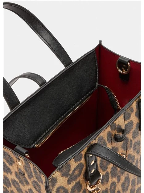 BORSA A SPALLA ANIMALIER DONNA BEIGE