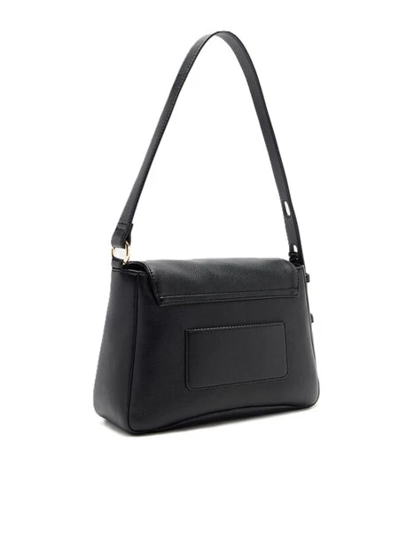 BORSA A SPALLA CON LOGO E TASCA SUL RETRO DONNA NERO