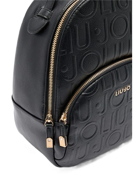ZAINO CON LOGO A RILIEVO DONNA NERO