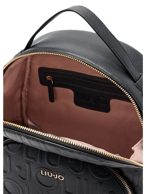 ZAINO CON LOGO A RILIEVO DONNA NERO